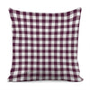 Burgundy And White Check Pattern Print Pillow Cover