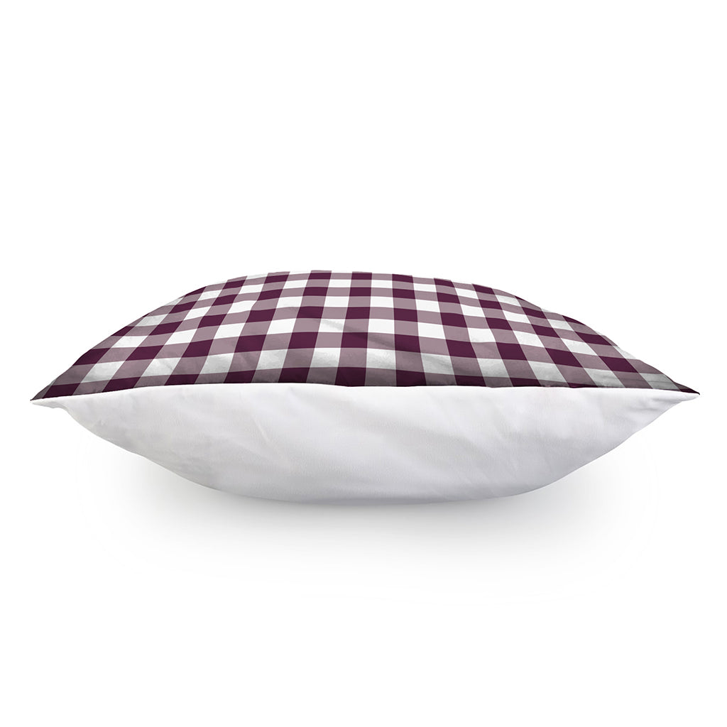 Burgundy And White Check Pattern Print Pillow Cover