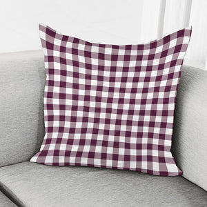 Burgundy And White Check Pattern Print Pillow Cover