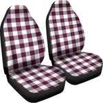 Burgundy And White Check Pattern Print Universal Fit Car Seat Covers