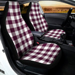 Burgundy And White Check Pattern Print Universal Fit Car Seat Covers