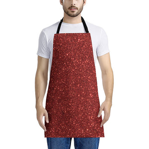 Burgundy Glitter Artwork Print (NOT Real Glitter) Apron