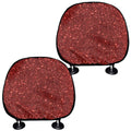 Burgundy (NOT Real) Glitter Print Car Headrest Covers