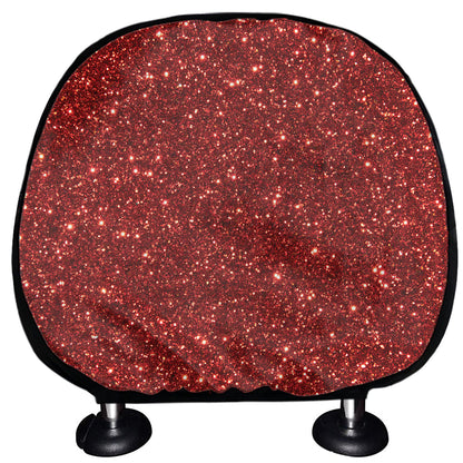 Burgundy Glitter Artwork Print (NOT Real Glitter) Car Headrest Covers