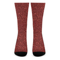 Burgundy (NOT Real) Glitter Print Crew Socks