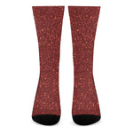 Burgundy Glitter Artwork Print (NOT Real Glitter) Crew Socks