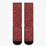 Burgundy Glitter Artwork Print (NOT Real Glitter) Crew Socks