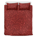 Burgundy (NOT Real) Glitter Print Duvet Cover Bedding Set