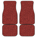 Burgundy (NOT Real) Glitter Print Front and Back Car Floor Mats
