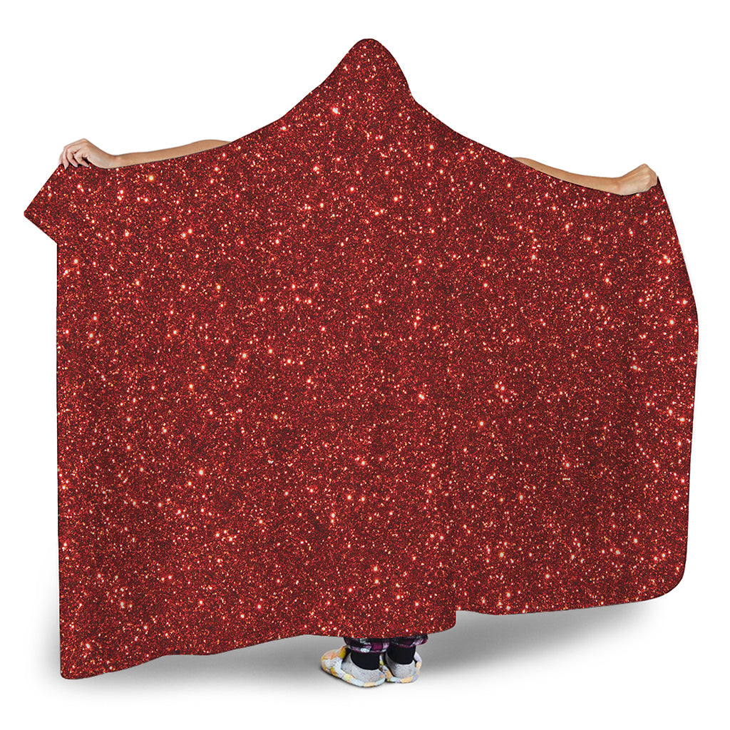 Burgundy Glitter Artwork Print (NOT Real Glitter) Hooded Blanket