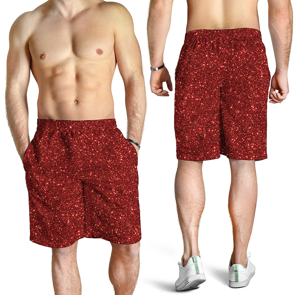 Burgundy Glitter Artwork Print (NOT Real Glitter) Men's Shorts