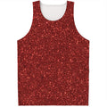 Burgundy (NOT Real) Glitter Print Men's Tank Top