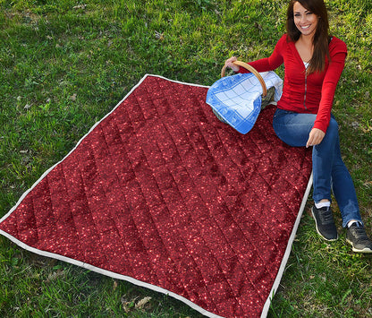 Burgundy Glitter Artwork Print (NOT Real Glitter) Quilt