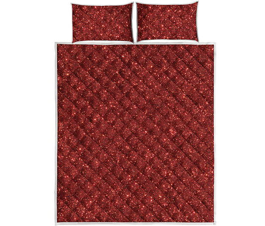 Burgundy Glitter Artwork Print (NOT Real Glitter) Quilt Bed Set