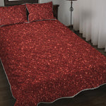 Burgundy Glitter Artwork Print (NOT Real Glitter) Quilt Bed Set