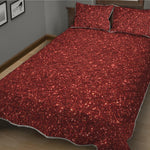 Burgundy Glitter Artwork Print (NOT Real Glitter) Quilt Bed Set