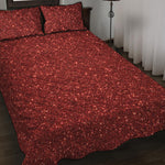 Burgundy Glitter Artwork Print (NOT Real Glitter) Quilt Bed Set