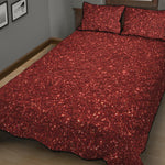 Burgundy Glitter Artwork Print (NOT Real Glitter) Quilt Bed Set