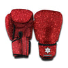 Burgundy Glitter Texture Print Boxing Gloves