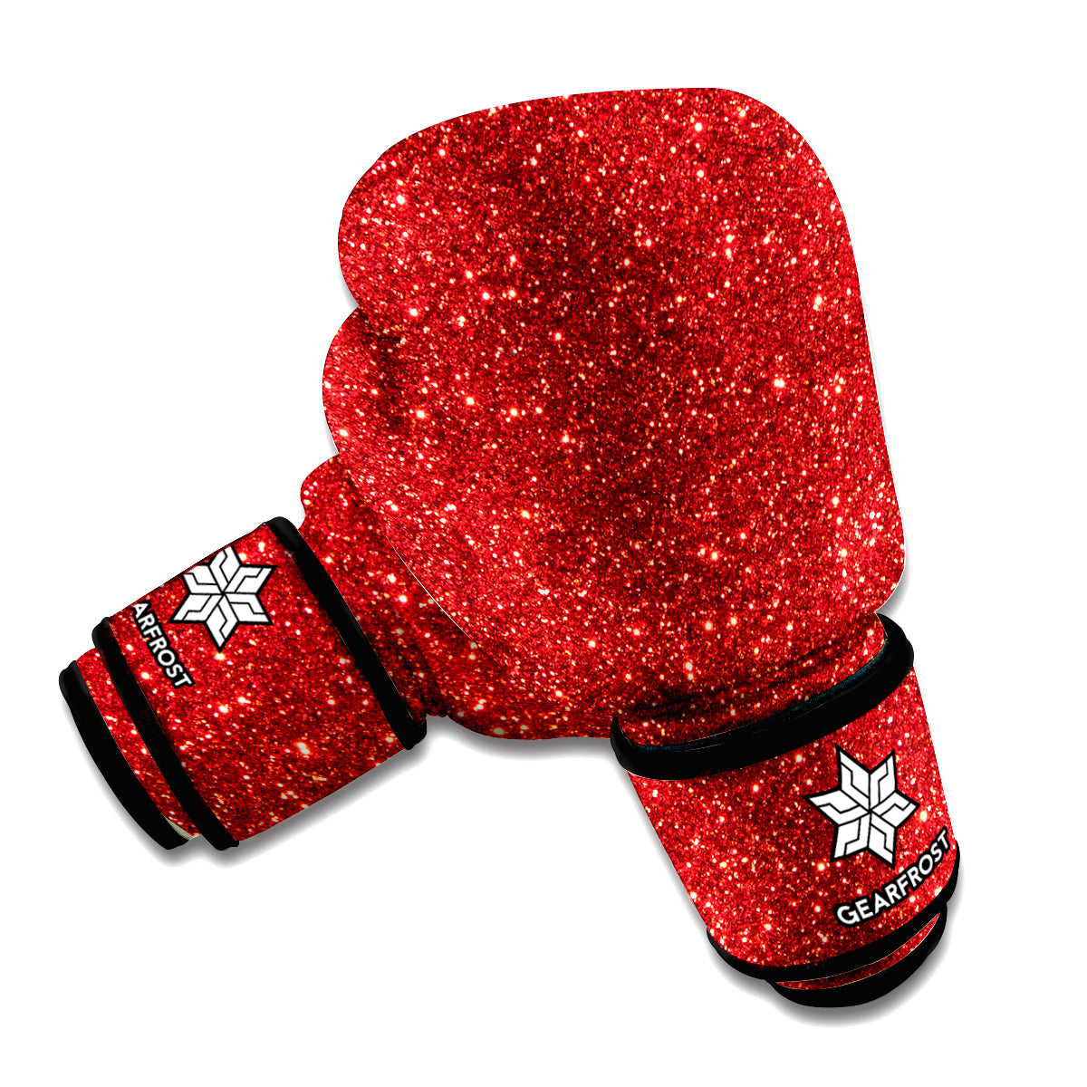 Burgundy Glitter Texture Print Boxing Gloves