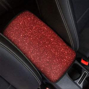 Burgundy Glitter Texture Print Car Center Console Cover