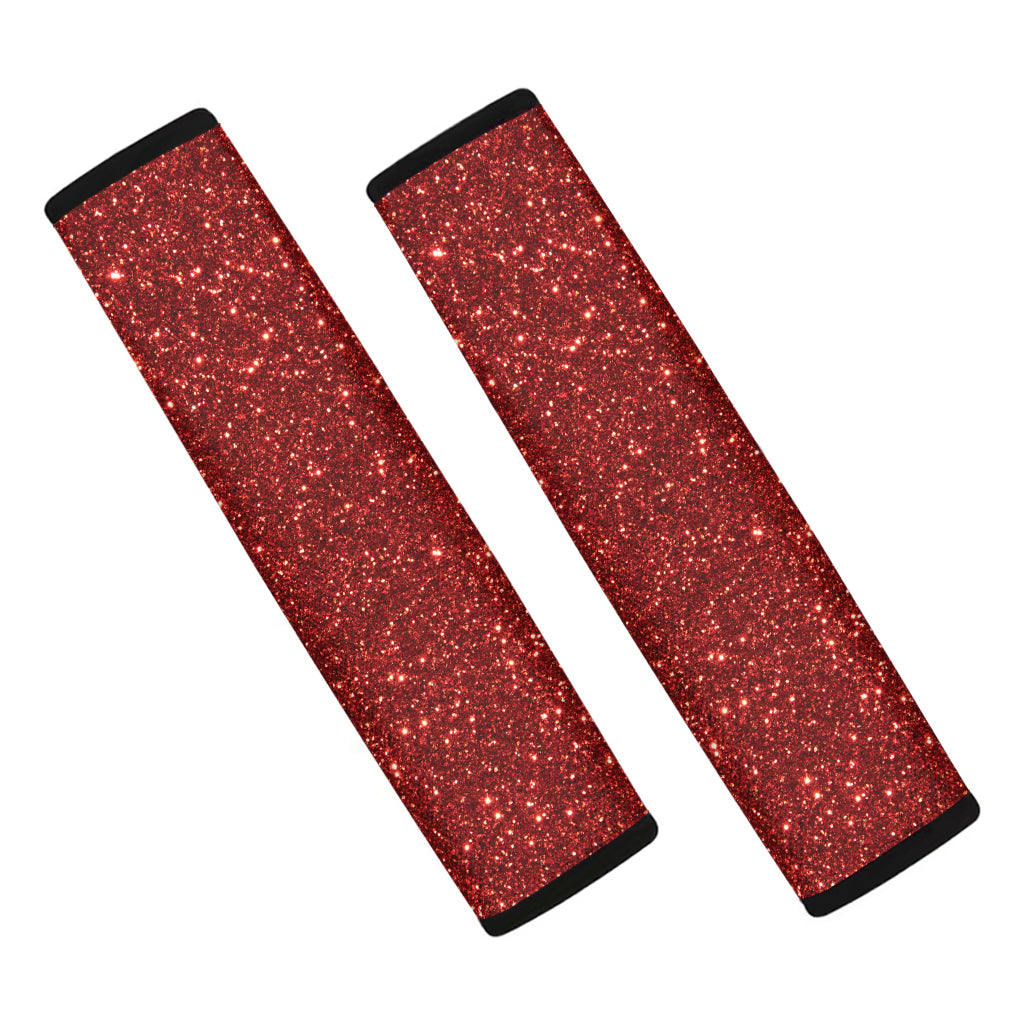 Burgundy Glitter Texture Print Car Seat Belt Covers