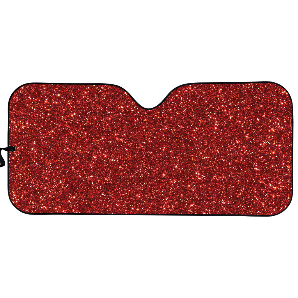 Burgundy Glitter Texture Print Car Sun Shade