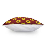 Burgundy Sunflower Pattern Print Pillow Cover