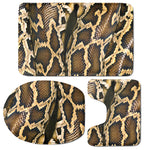 Burmese Python Snake Print 3 Piece Bath Mat Set