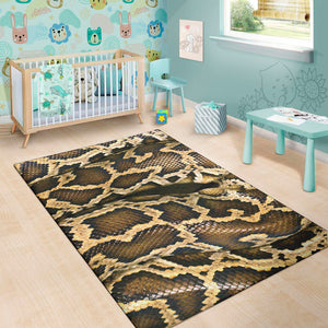 Burmese Python Snake Print Area Rug