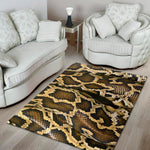 Burmese Python Snake Print Area Rug