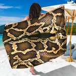 Burmese Python Snake Print Beach Sarong Wrap