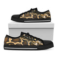 Burmese Python Snake Print Black Low Top Sneakers