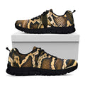 Burmese Python Snake Print Black Running Shoes