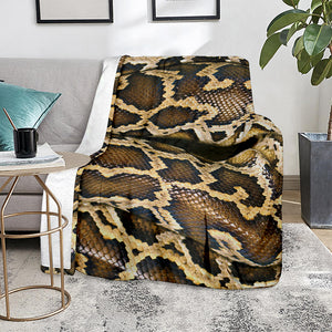 Burmese Python Snake Print Blanket