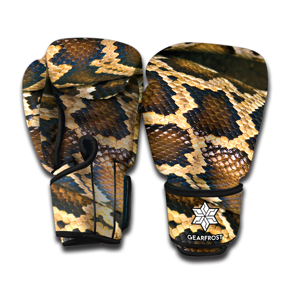 Burmese Python Snake Print Boxing Gloves