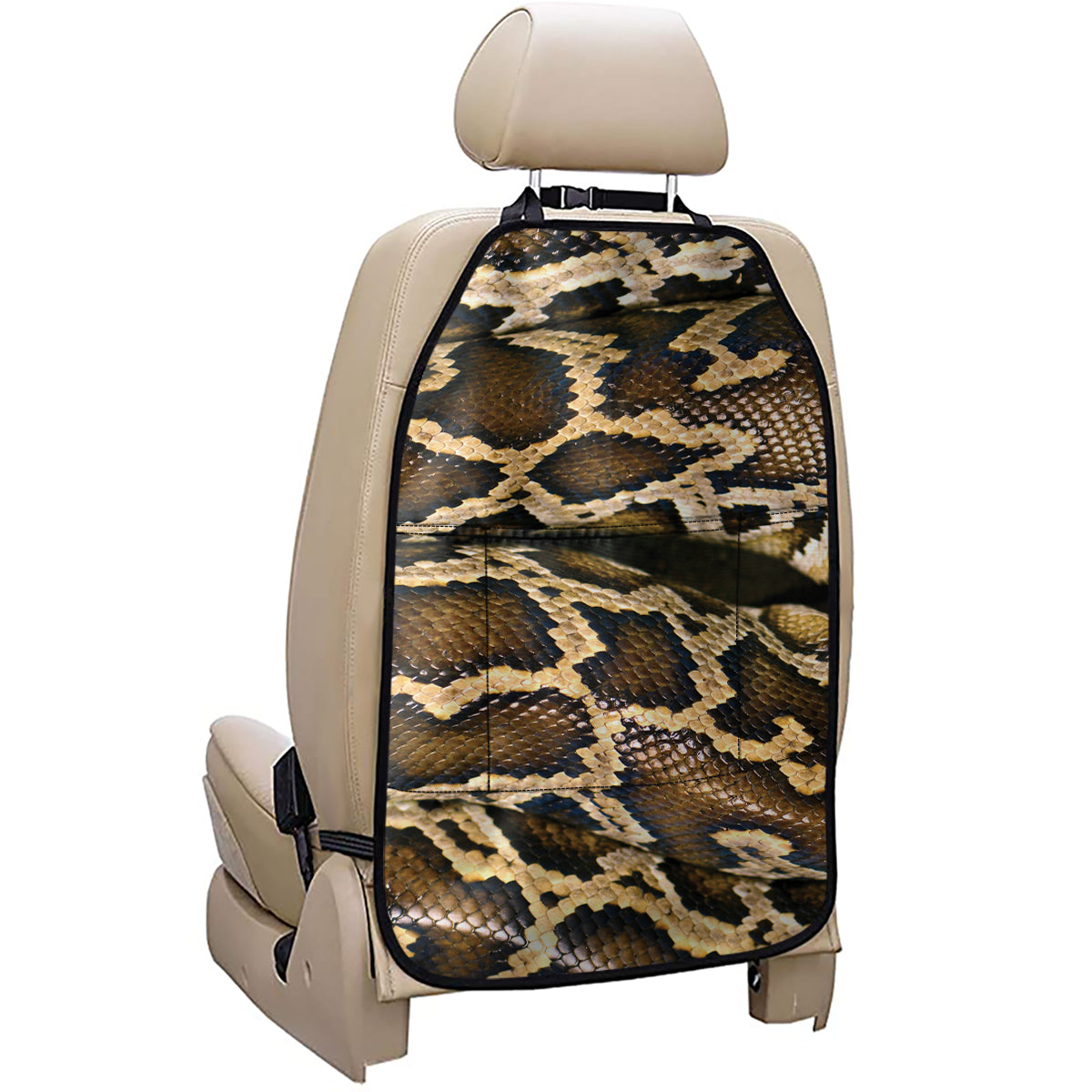 Burmese Python Snake Print Car Seat Organizers