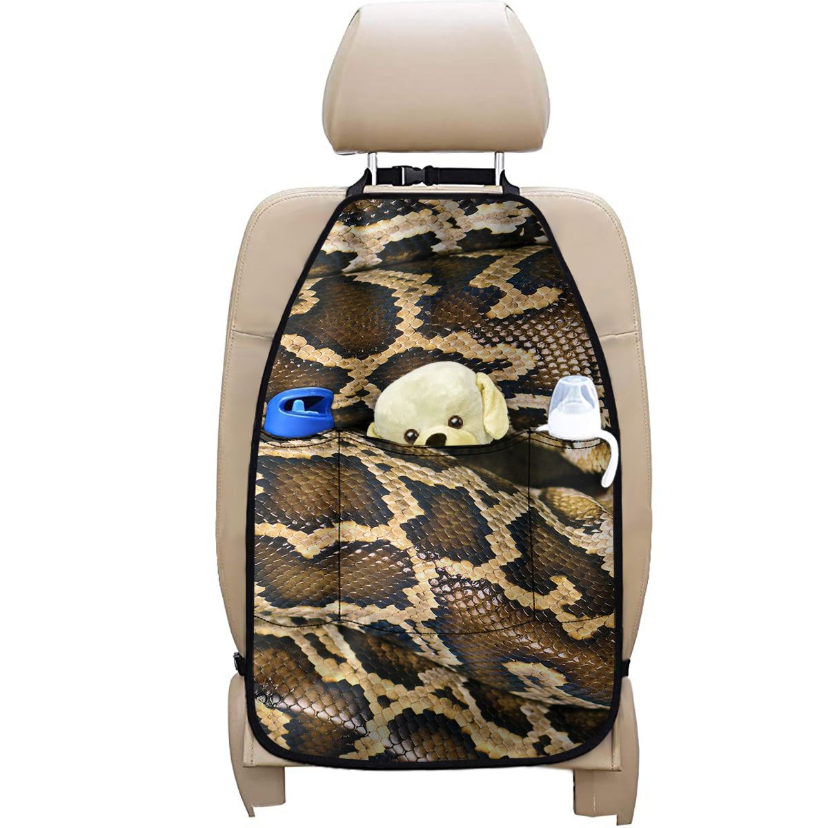 Burmese Python Snake Print Car Seat Organizers