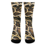 Burmese Python Snake Print Crew Socks