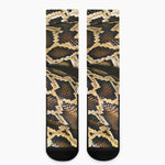 Burmese Python Snake Print Crew Socks