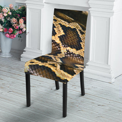 Burmese Python Snake Print Dining Chair Slipcover