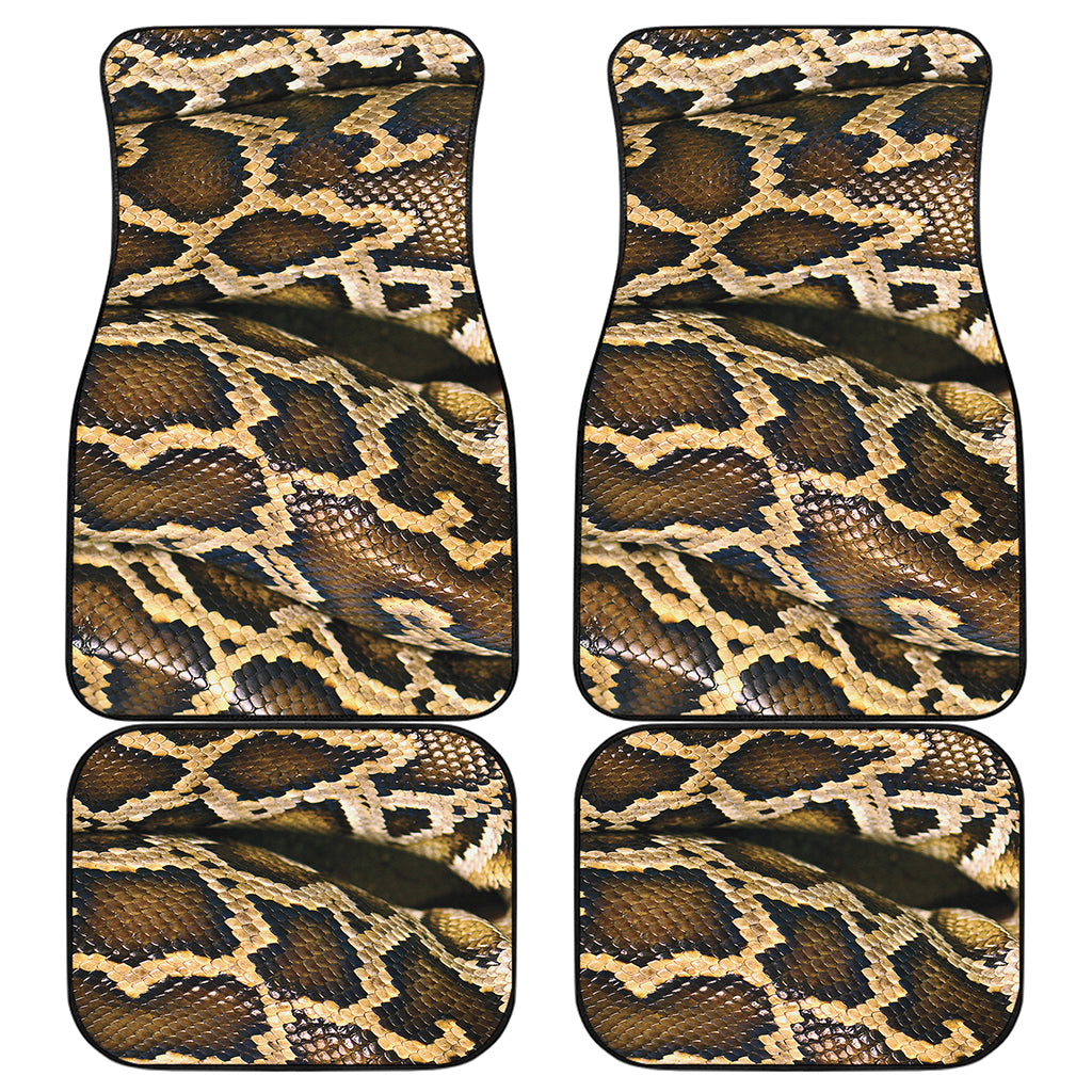 Burmese Python Snake Print Front and Back Car Floor Mats