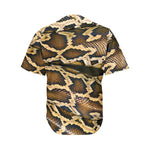 Burmese Python Snake Print Men's Baseball Jersey