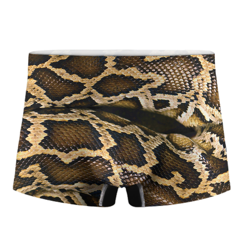 Burmese Python Snake Print Men's Boxer Briefs