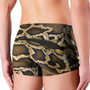 Burmese Python Snake Print Men's Boxer Briefs