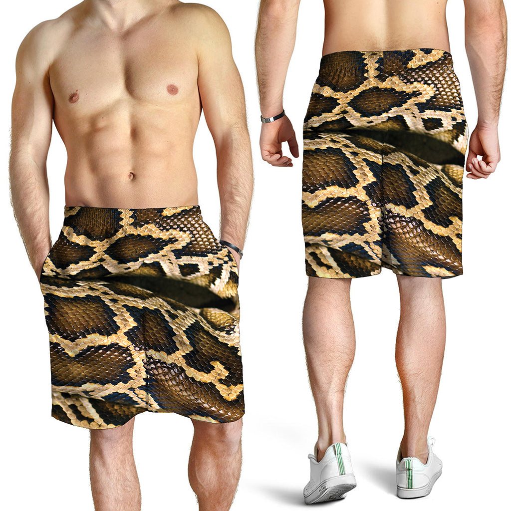 Burmese Python Snake Print Men's Shorts