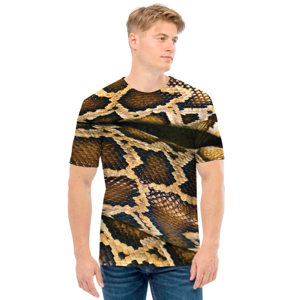 Burmese Python Snake Print Men's T-Shirt