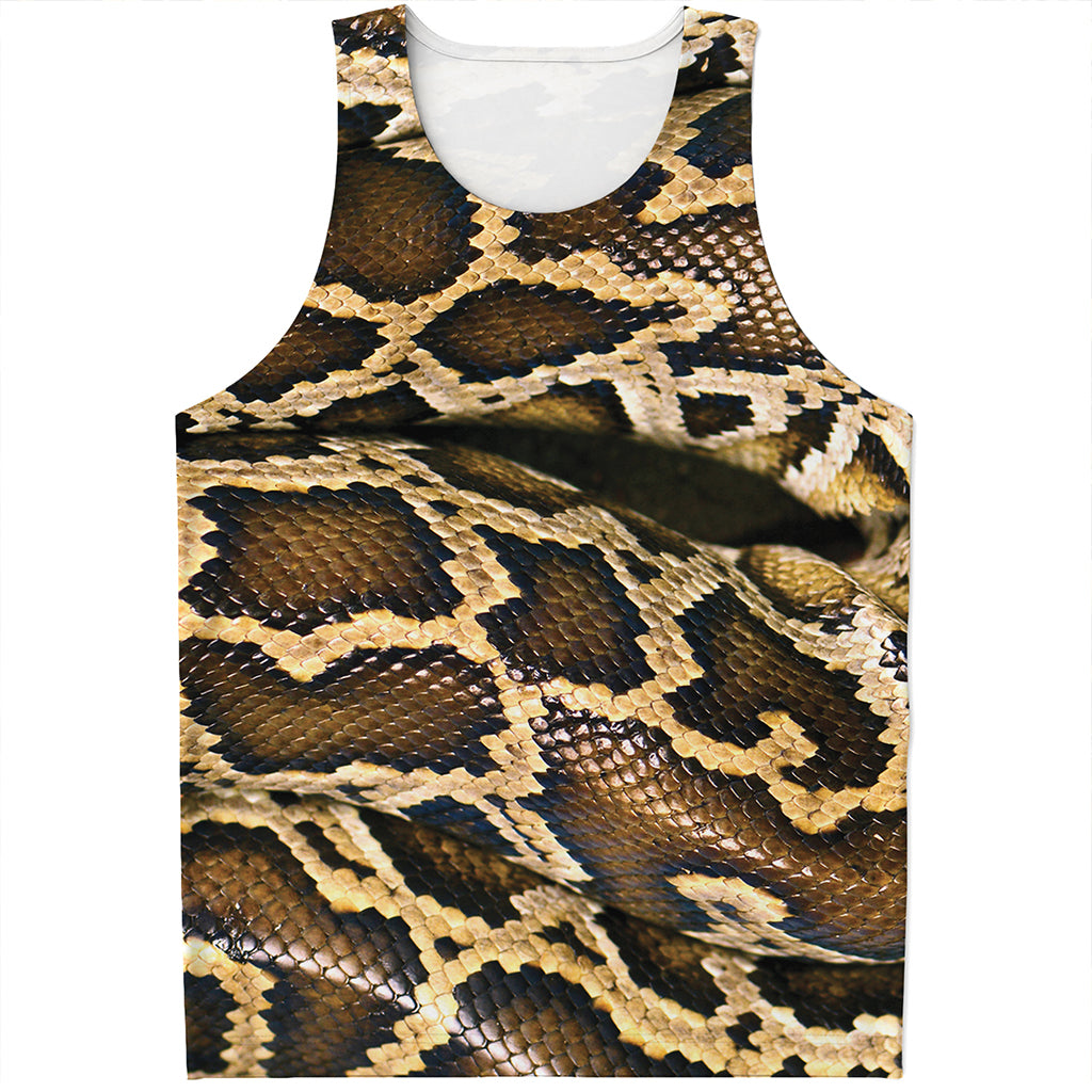 Burmese Python Snake Print Men's Tank Top