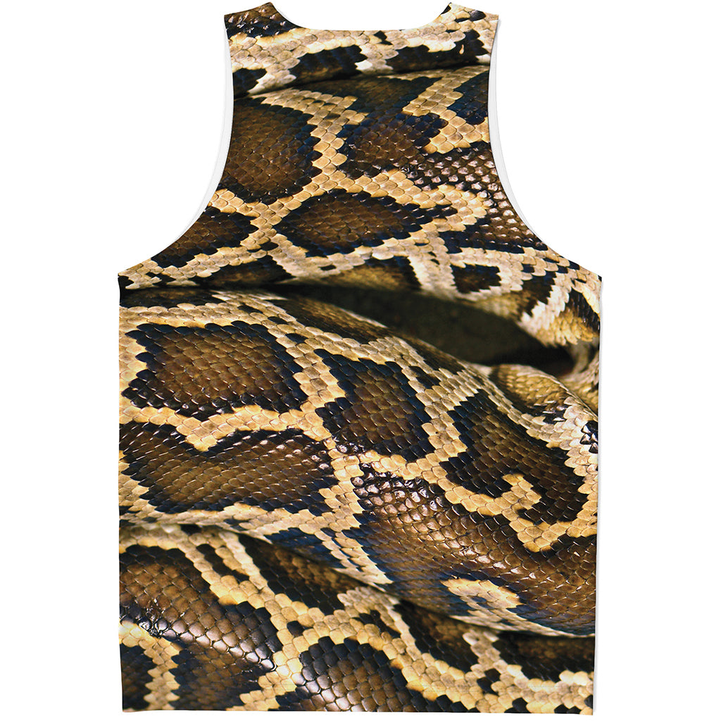 Burmese Python Snake Print Men's Tank Top