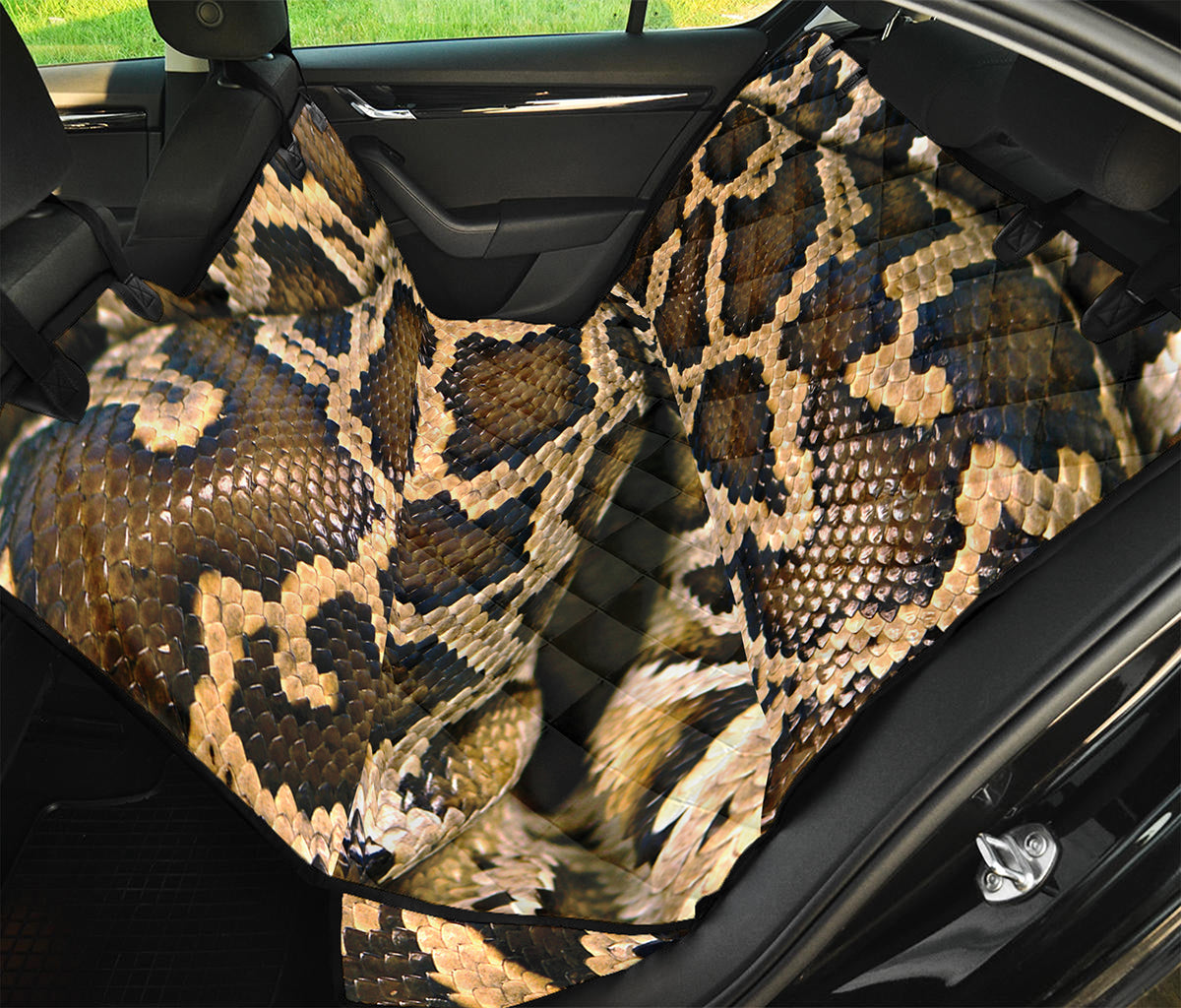 Burmese Python Snake Print Pet Car Back Seat Cover